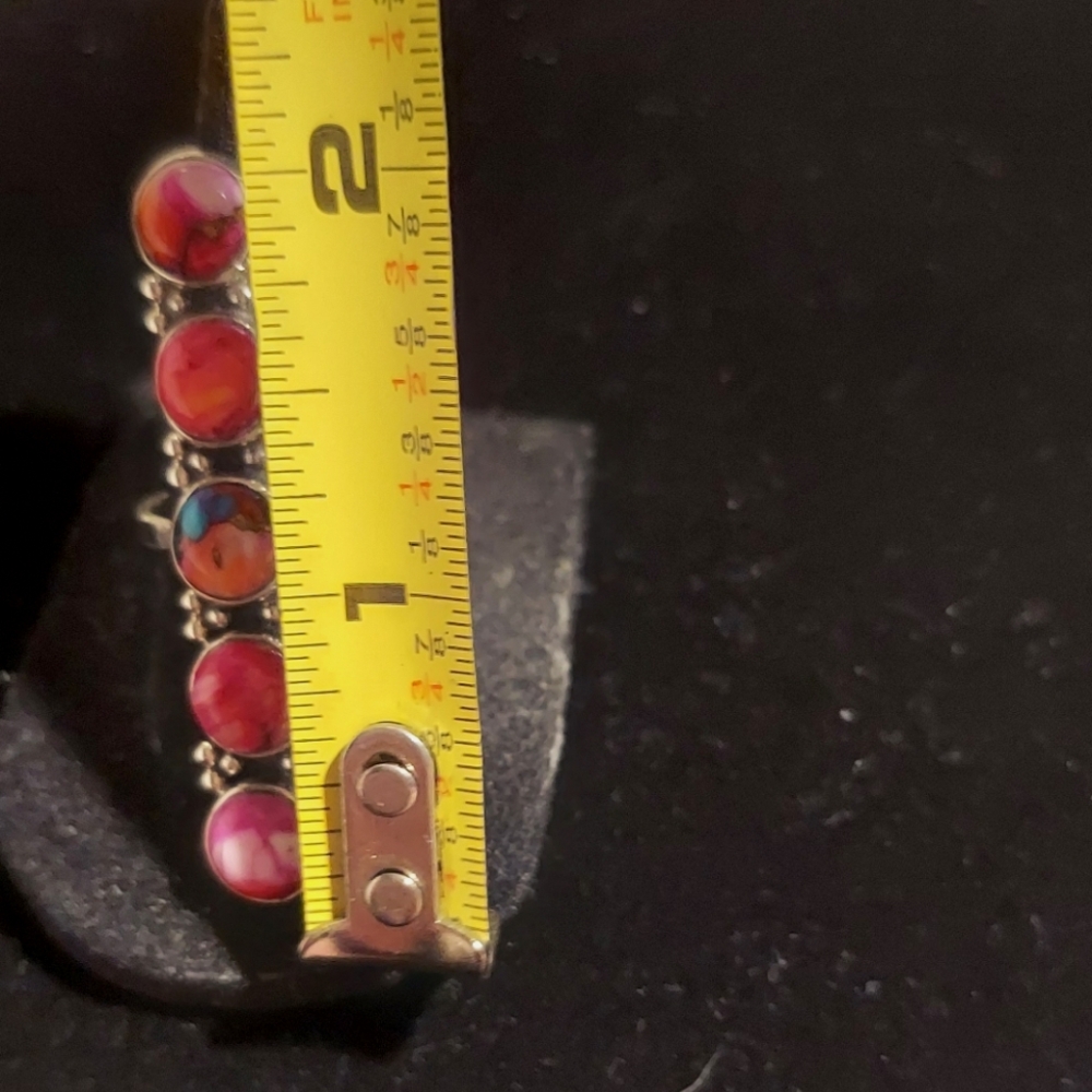 Beautiful Kingman Dalia Sterling Silver Long 5 Stone Adjustable Ring 5-8 - Picture 8 of 9
